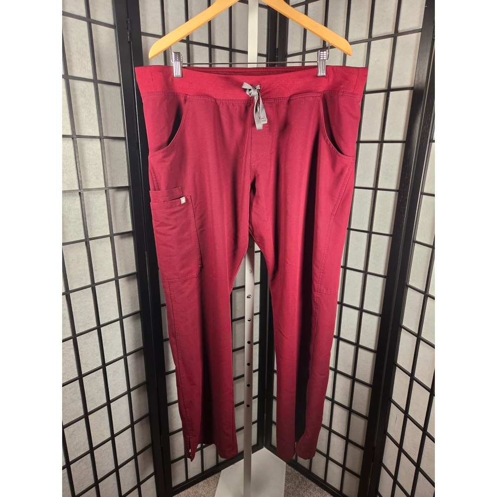 FIGS Technical Collection Burgundy Red Scrub Pants Womens XL Drawstring